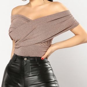 Rose gold bodysuit FashionNova Medium